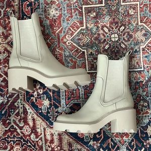 Tan Zara, lug sole Chelsea boot.